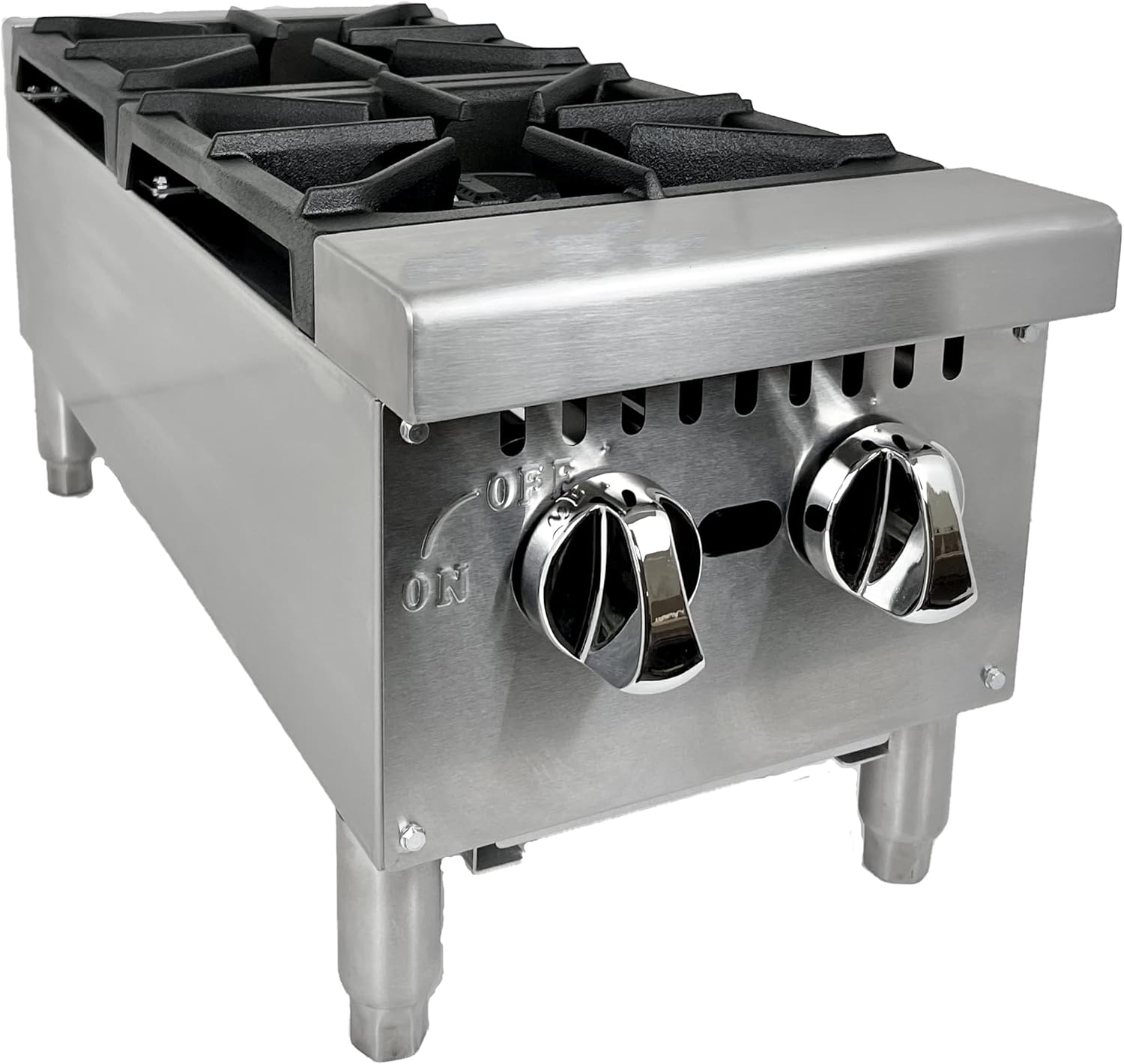 FSE 12-Inch Commercial Heavy Duty Countertop Gas Hotplate/Range with Two Burners, 50,000 BTU (CULCTH12NG)