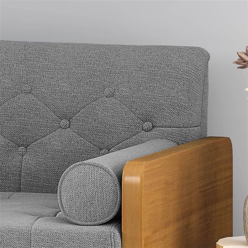 Noble House Jalon Mid Century Sofa in Gray