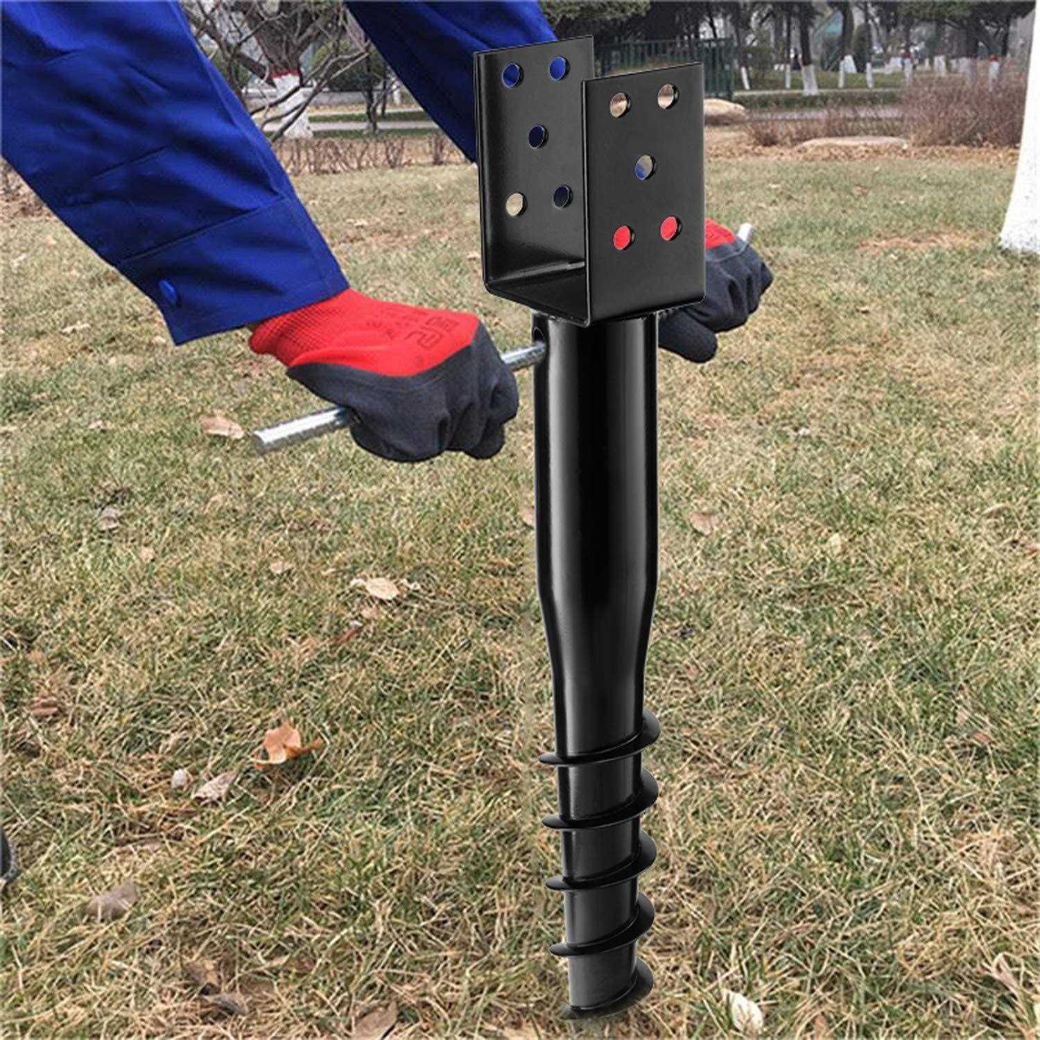 BACAZO Premium No Dig Ground Anchor C DIY Screw in Post Stake C U-Model 27 inch - New 748949 - Shop Hardware Tools Online Store