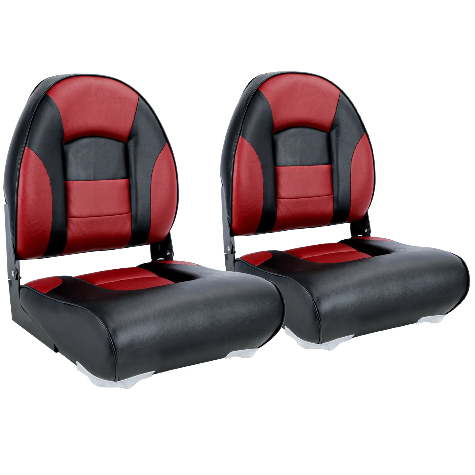 NORTHCAPTAIN S1 Pro Premium High Back Folding Boat Seat,Stainless Steel Screws Included,Charcoal/Black(2 Seats)