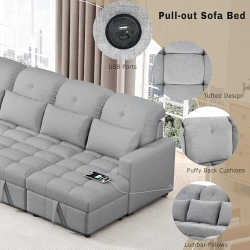 Oversized U-Shaped Sectional Sofa Couch Plush Corduroy Upholstered Modular Deep Seat Sofa&Couch Sectional W/Right Facing Chaise Lounge and 7 Toss Pillows for Home Apartment Living Room Furniture Sets