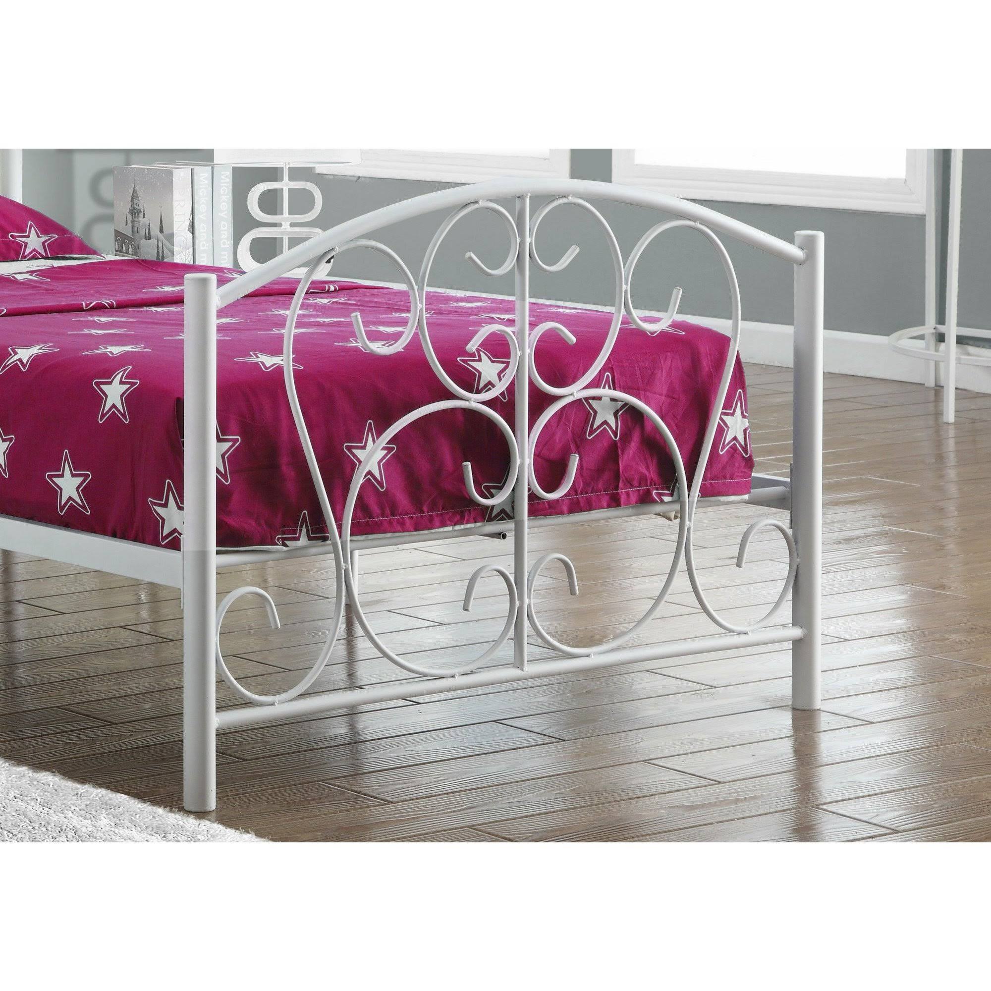 78x22 x 41x22 x 37x22 White Metal - Twin Size Bed