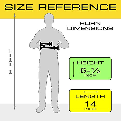 Vixen Horns Train Horn Kit for Trucks/Car/Semi. Complete Onboard System- 200psi Air Compressor, 2.5 Gallon Tank, 4 Trumpets. Super Loud dB. Fits Vehicles Like Pickup/Jeep/RV/SUV 12v VXO8325/4114B