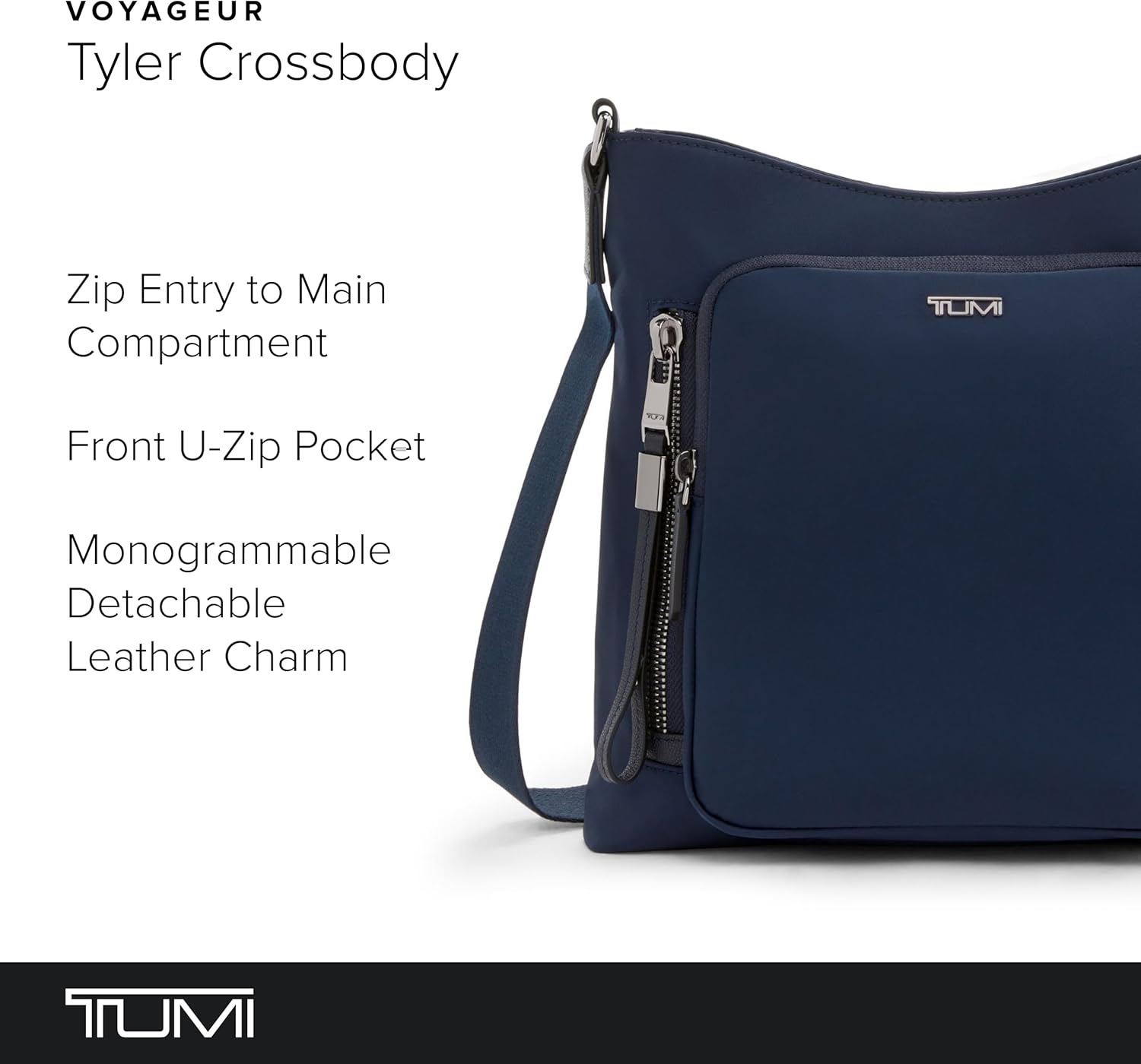 TUMI - Voyageur Tyler Crossbody - Nylon Crossbody Bag - Business, Travel Bag - Stain, Water-Resistant - Stylish Purse - Indigo