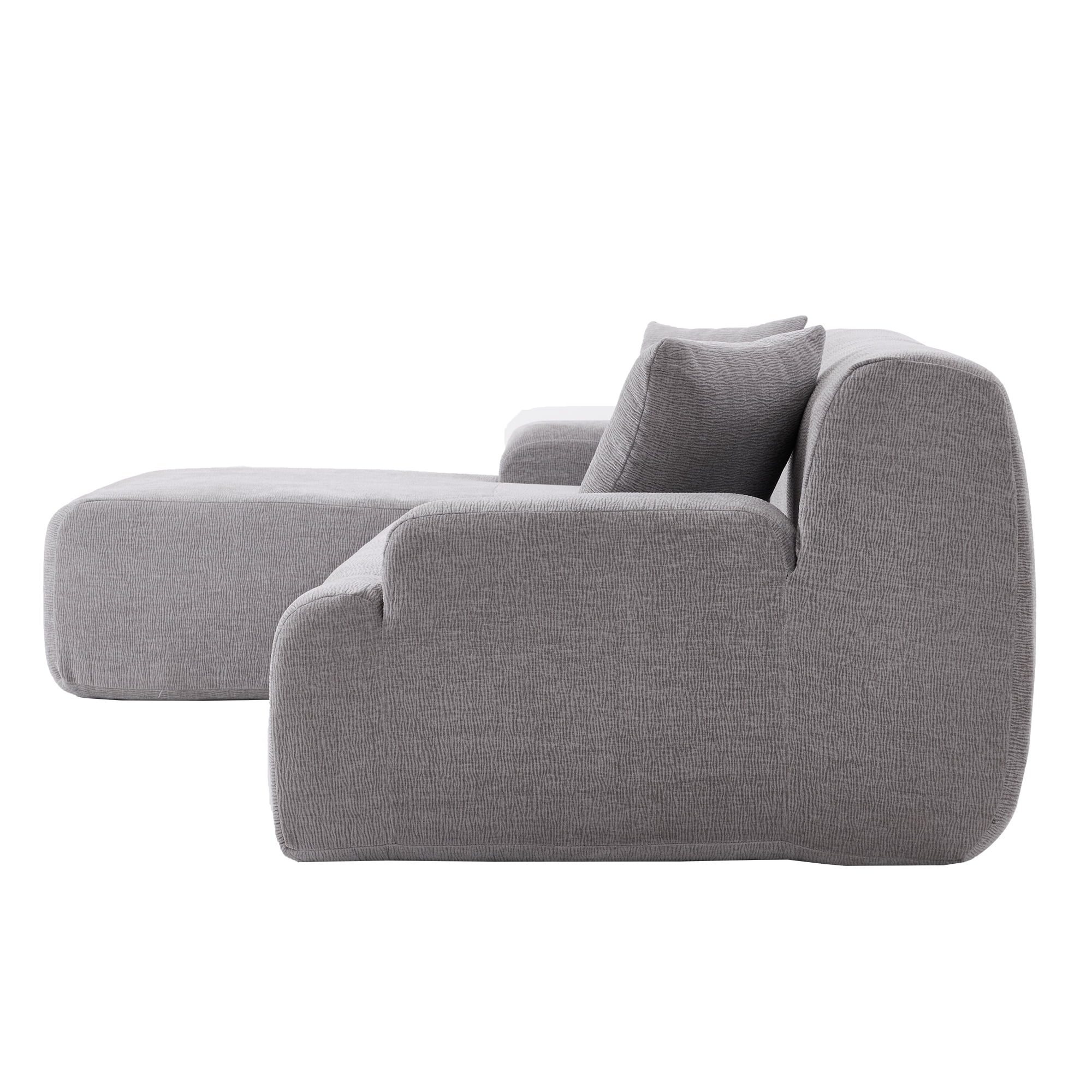 Dawn Whisper Modern Large L-Shape Modular Sectional Sofa for Living Room,  Bedroom, Salon, 2 Piece Free Combination, Simplified Style in Gray