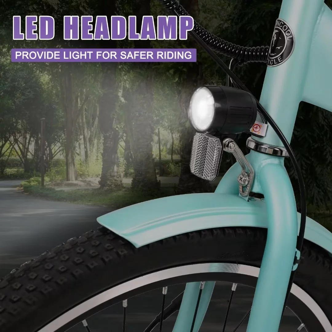 Docred 24" Electric Tricycle for Adults & Seniors,7 Speed 3 Wheel E-Bike with Large Basket/Low-Step Through Frame ,350W Motor 36V/10.4AH lithium bettery, 15.5MPH