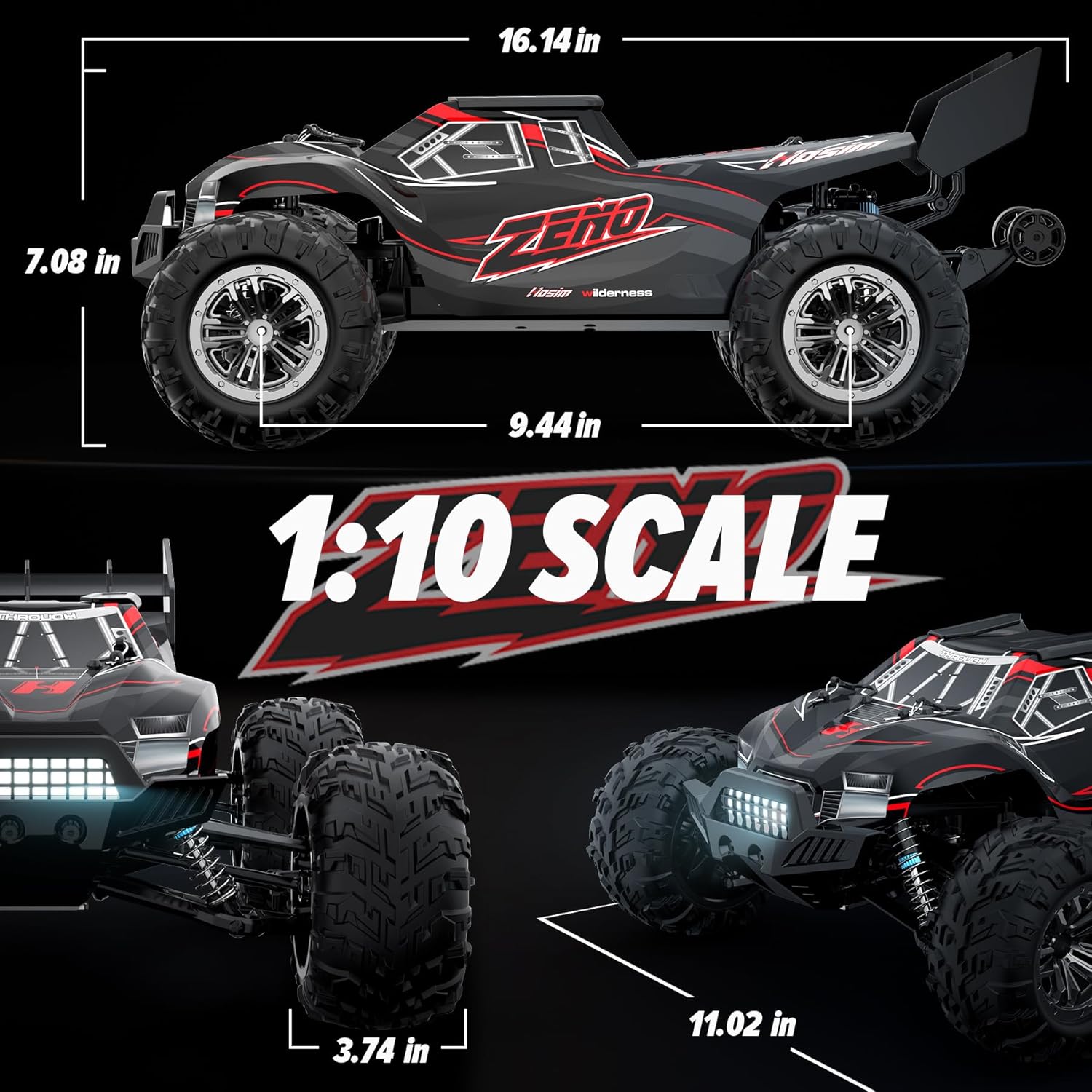 Hosim 1:8 RC Cars for Adults Fast 80+KMH 1:10 RC Truck 48+ KMH for Adults and Kids