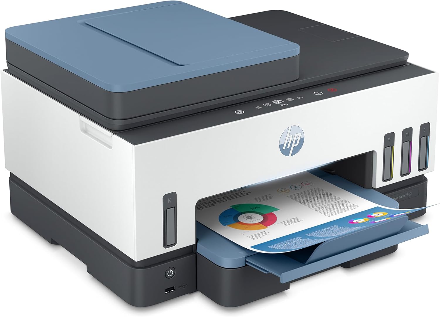 HP Smart Tank 7602 Wireless All-in-One Ink Tank Printer with 2 years of ink included,Print, scan, copy, fax, Best-for-home, Refillable ink tank (28B98A)