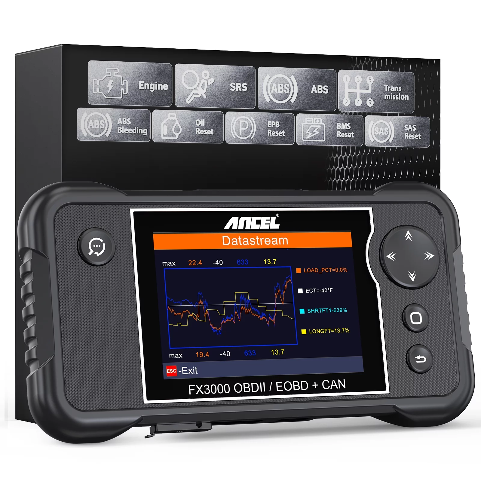 ANCEL FX3000 OBD2 Scanner Car Diagnostic Scanner Check Engine ABS SRS Transmission Scan Tool with Oil EPB BMS Reset ABS Bleeding SAS Calibration Automotive Scanner OBD2 Code Reader - Curated Treasures Market