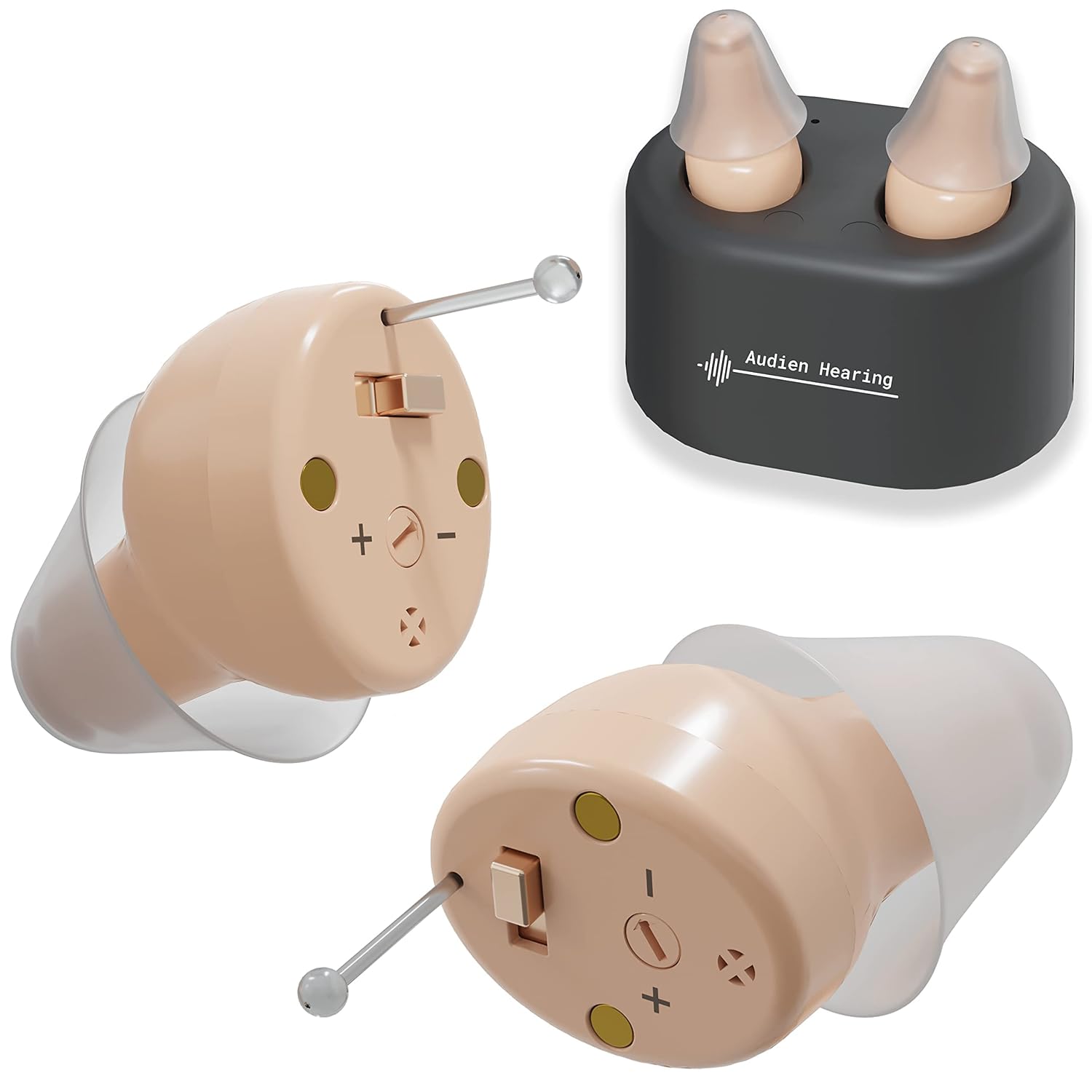 Audien Hearing ATOM Rechargeable Hearing Amplifier + Accessory Kit