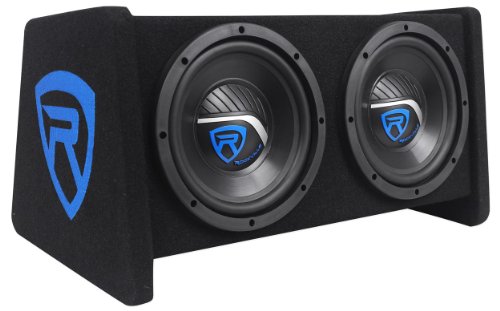 Rockville RV10.2B 1000w Dual 10" Car Subwoofer Enclosure+Mono Amplifier+Amp Kit