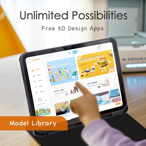 3D Printer for Kids, Beginner 3D Printer with 8 PLA Filament Set, Huge Toy Library & Modify, Wi-Fi & App Control, Create STEM Toys, High Precision, W/ 15+ Mini 3D Design Module, X-Maker Joy