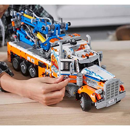 LEGO 42128 Technic Heavy-Duty Tow Truck with Crane Toy for Boys & Girls with mechanical Functions, Model Building Set, Engineering for Kids Series
