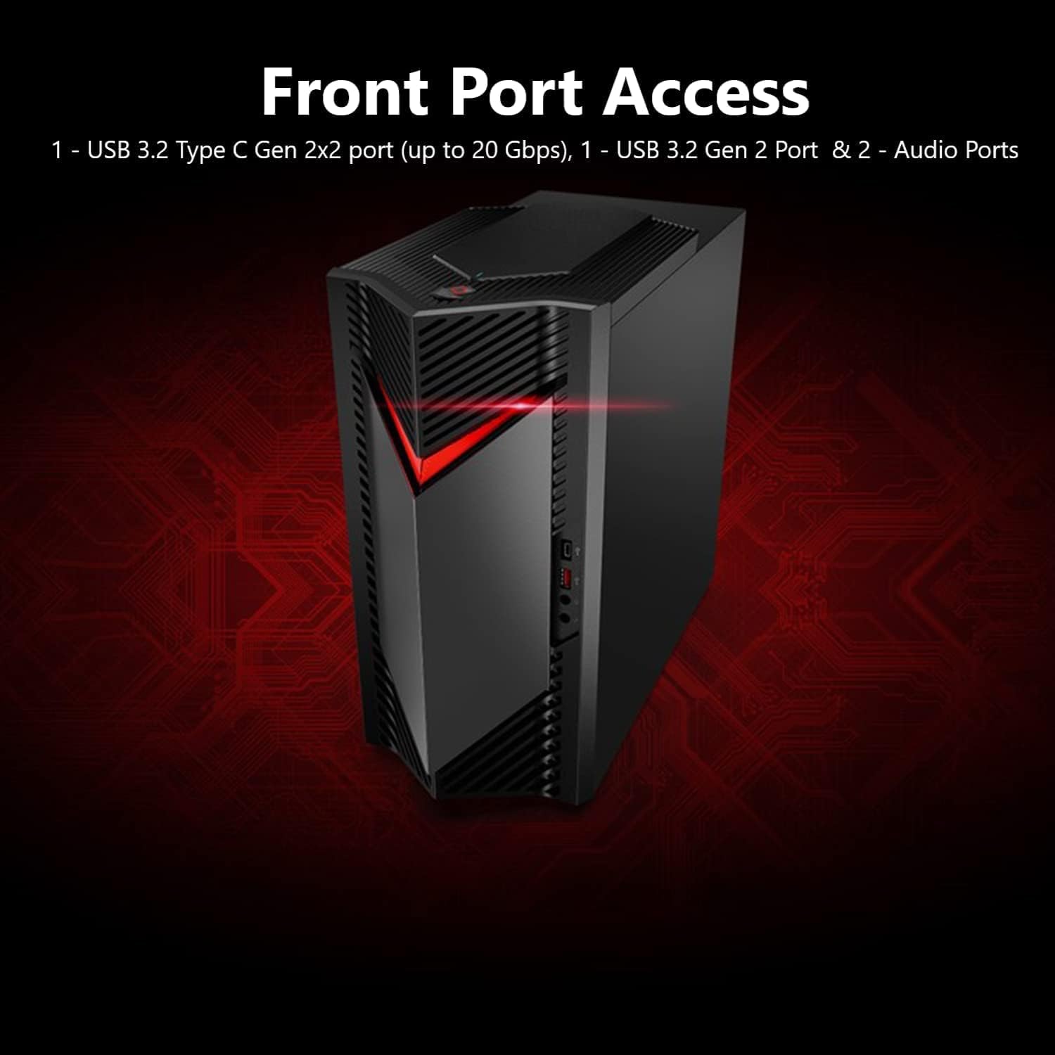 Acer Nitro 50 N50-650-UR13 Gaming Desktop | 13th Gen Intel Core i5-13400F 10-Core Processor | NVIDIA GeForce RTX 3060 | 16GB 3200MHz DDR4 | 512GB SSD | 1TB HDD | Intel Wi-Fi 6E AX211 | Windows 11 Home