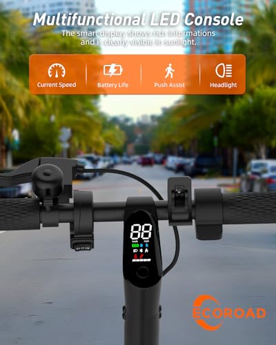 Electric Scooter EC6, 400W Peak Motor & 19 MPH Adults Commuting Scooters, 15 Miles Long Range Electric Kick Scooters, 8.5" Pneumatic Tires Lightweight Foldable E-Scooter with Turn Signals
