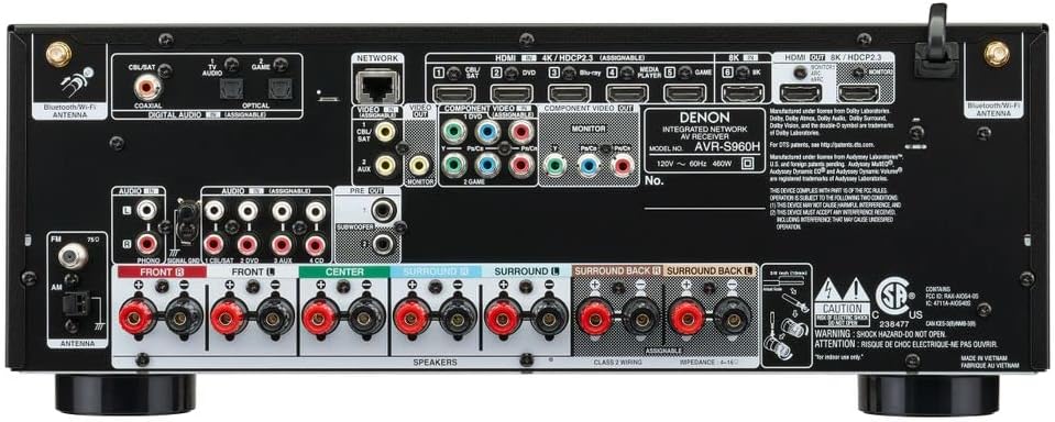 Denon AVR-S960H 8K Ultra HD 7.2 Channel (90Watt X 7) AV Receiver 2020 Model - Built for Gaming, Music Streaming, 3D Audio & Video, Alexa + HEOS, Black
