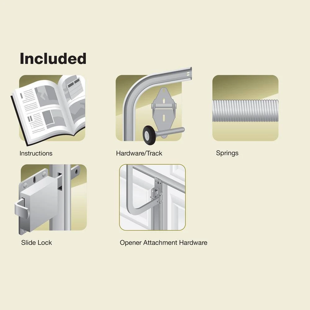 Clopay 111179 Classic Collection 16 ft. x 7 ft. Non-Insulated Solid Almond Garage Door