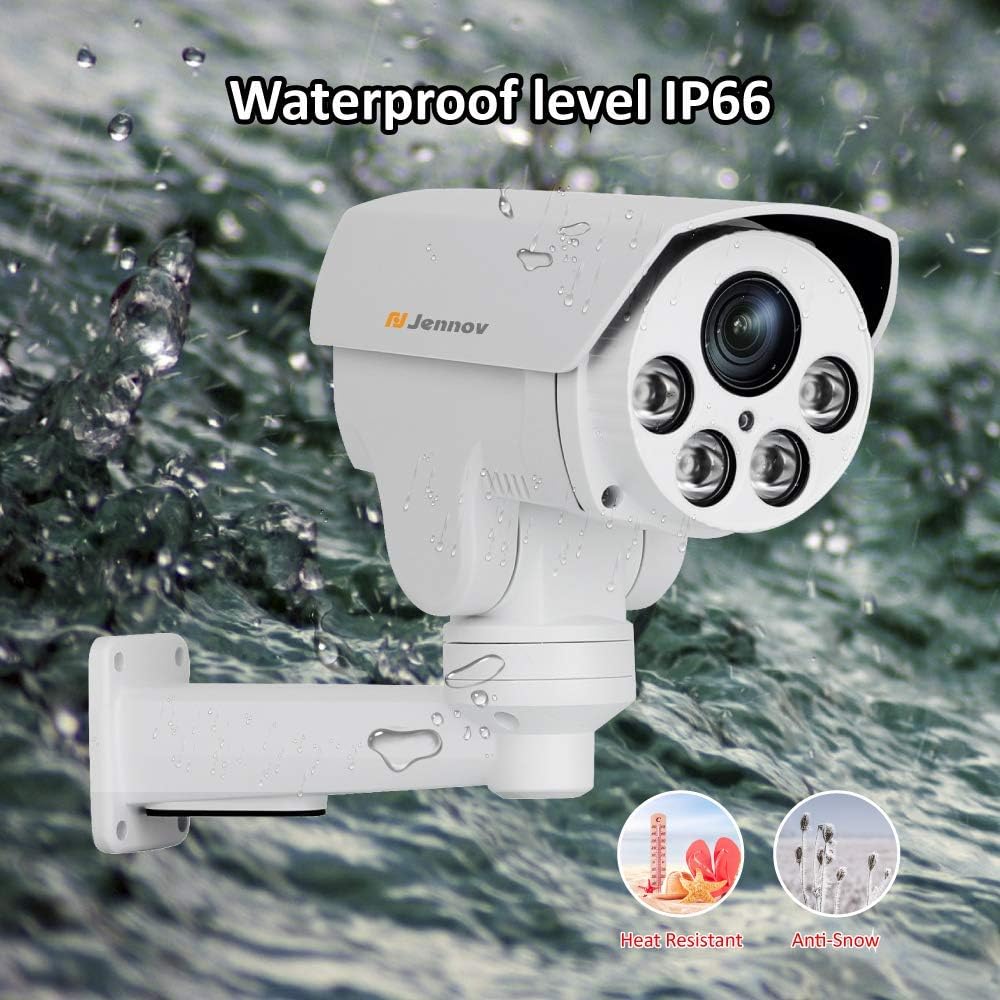 Jennov POE Security Camera 5MP(2592x1944) HD IP PTZ Security Camera CCTV Home Video & Audio Surveillance Outdoor Pan Tilt & 5X Zoom Night Vision Motion Detection Free Phone App Remote View
