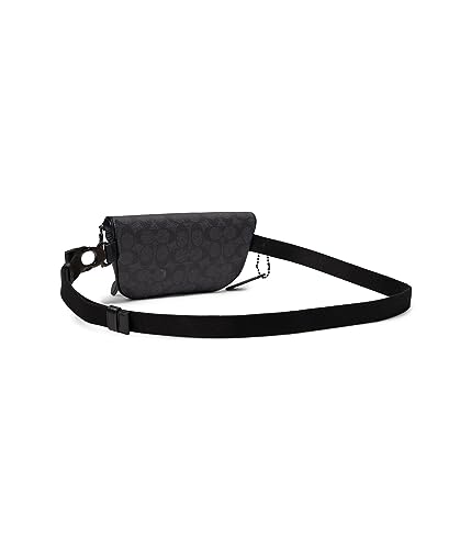 COACH Mens Beck Belt Bag in Pebble Leather, Charcoal/Black