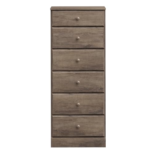 Prepac Sonoma 6 Drawer Dresser for Bedroom, Tall Chest of Drawers, Bedroom Furniture, Clothes Storage and Organizer, 19" D x 23.25" W x 52.75" H, Black