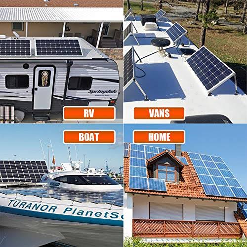 Rich Solar 100 Watt 12 Volt Monocrystalline Solar Panel High Efficiency Solar Module Charge Battery for RV Trailer Camper Marine