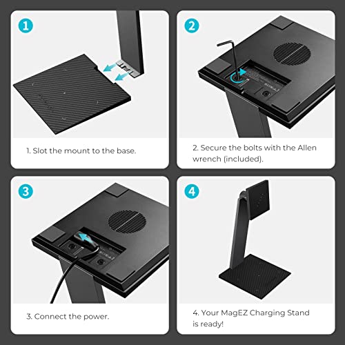 PITAKA Magnetic Wireless Charging Stand Holder Only for MagEZ Case Pro for iPad Pro/iPad mini 6 [MagEZ Charging Stand] Adjustable iPad Stand with 15W Wireless Charging Base for Smartphone