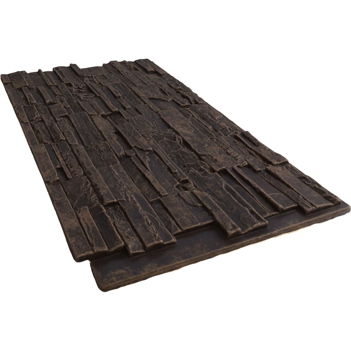 Ekena Millwork 48 5/8"W x 24 3/4"H x 1 1/4"D Cascade Stacked Stone, StoneWall Faux Stone Siding Panel, Alder Creek