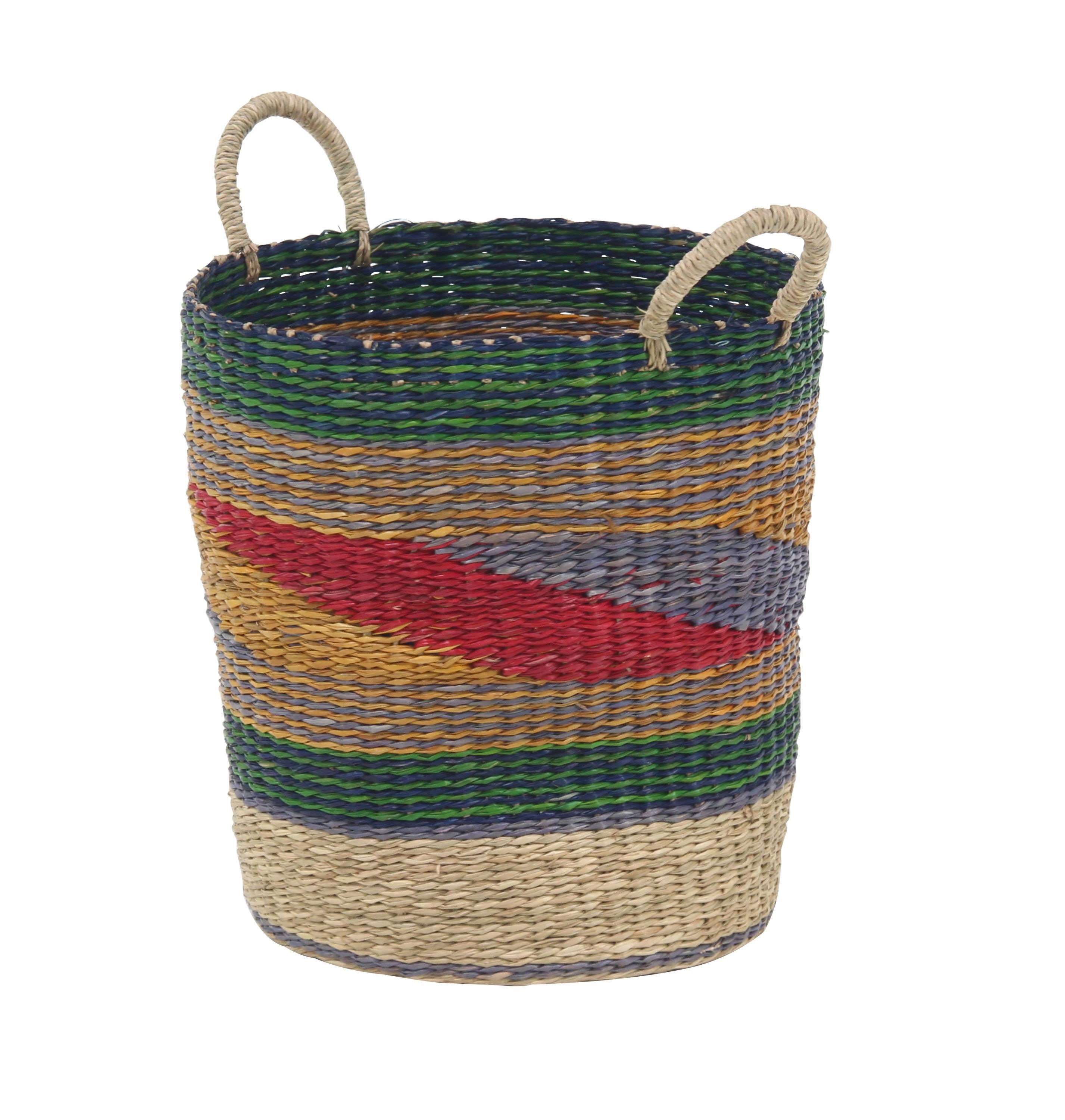Decmode Traditional Round Seagrass Baskets - Set of 3