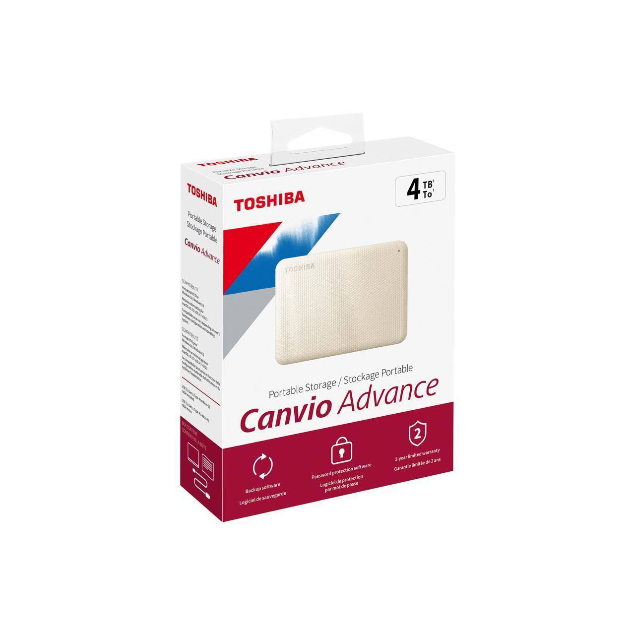 Toshiba Canvio Advance HDTCA40XW3CA 4 TB Portable Hard Drive - External - White