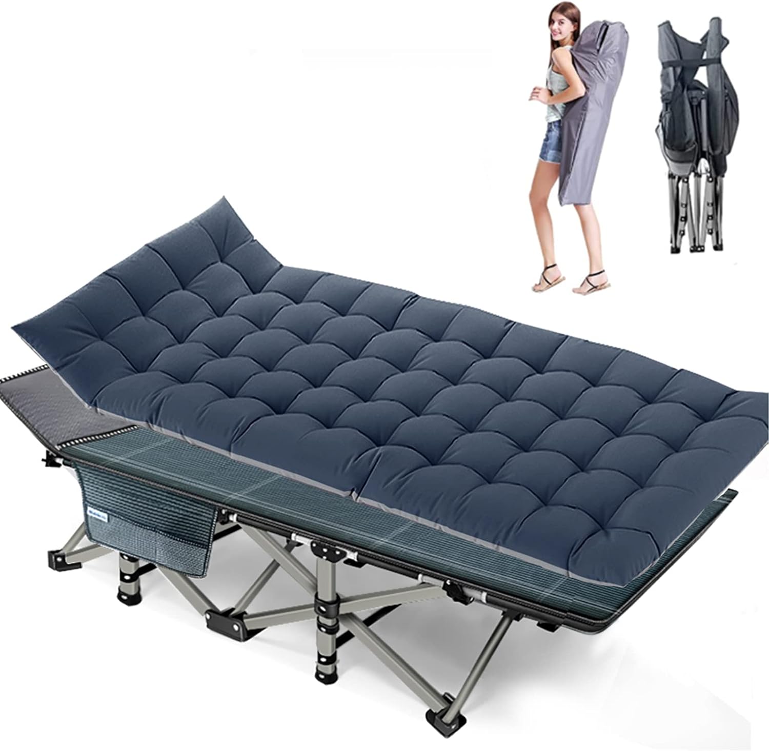 Folding Camping Cots for Adults Heavy Duty cot with Carry Bag, Portable Sleeping Bed for Camp Office Use Outdoor Cot Bed for Traveling