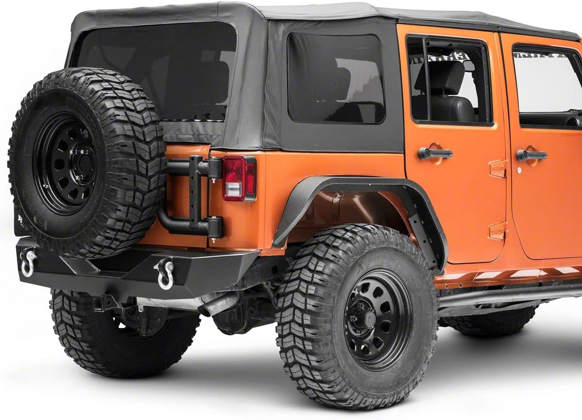 Redrock 4x4 HD Tire Carrier Compatible with OEM Tail Gate Compatible with 07-18 Jeep Wrangler JK