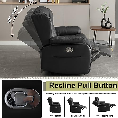 59" Manual Reclining Loveseat - Wall Hugger Double Loveseat Recliner with Side Pockets, Manual Recliner Chair RV Sofa (Brown, Loveseat)