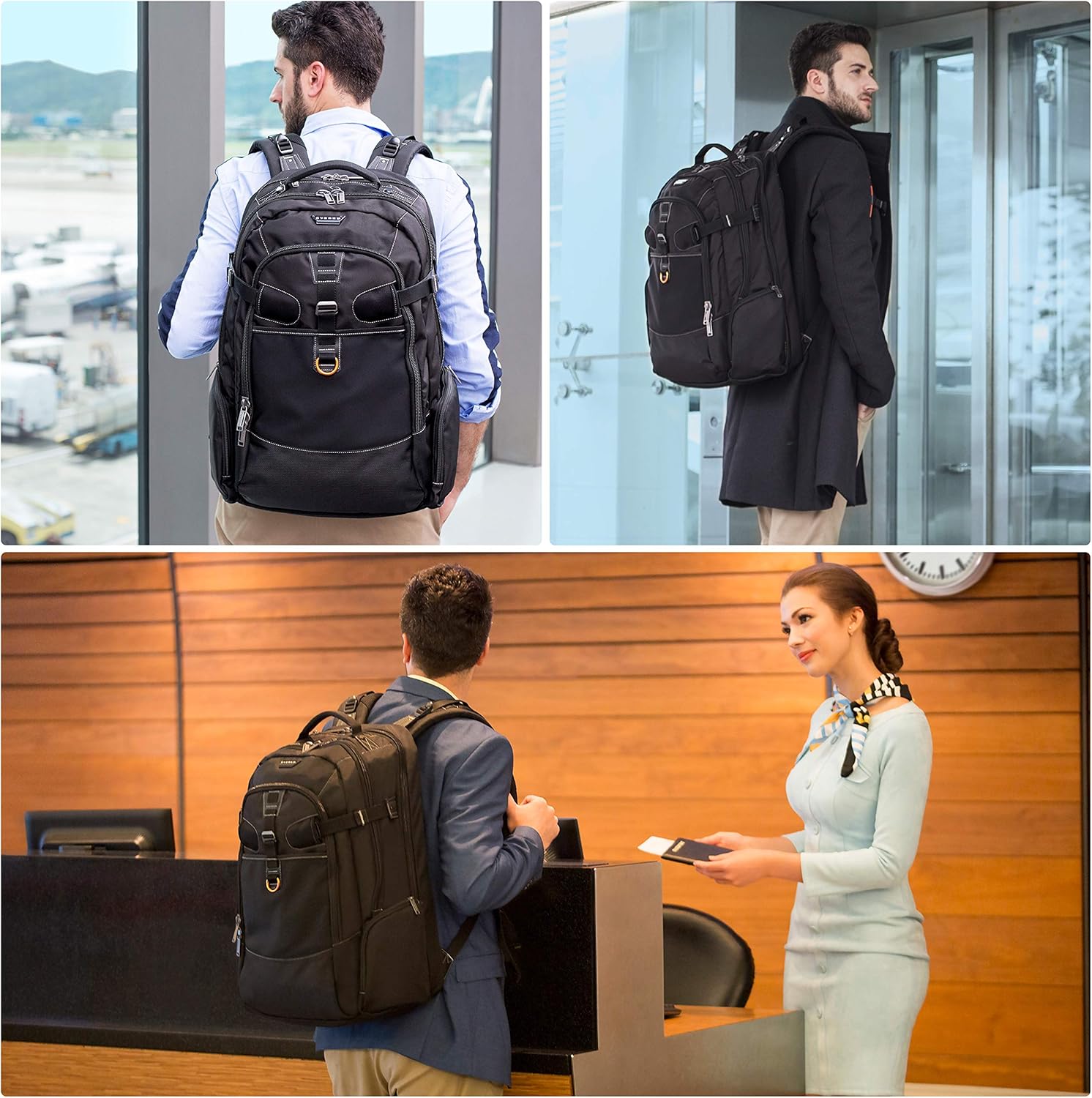 EVERKI Business 120 Large Professional 18.4-Inch Workstation or Gaming Laptop Backpack with Rain Cover, Travel Friendly (EKP120)