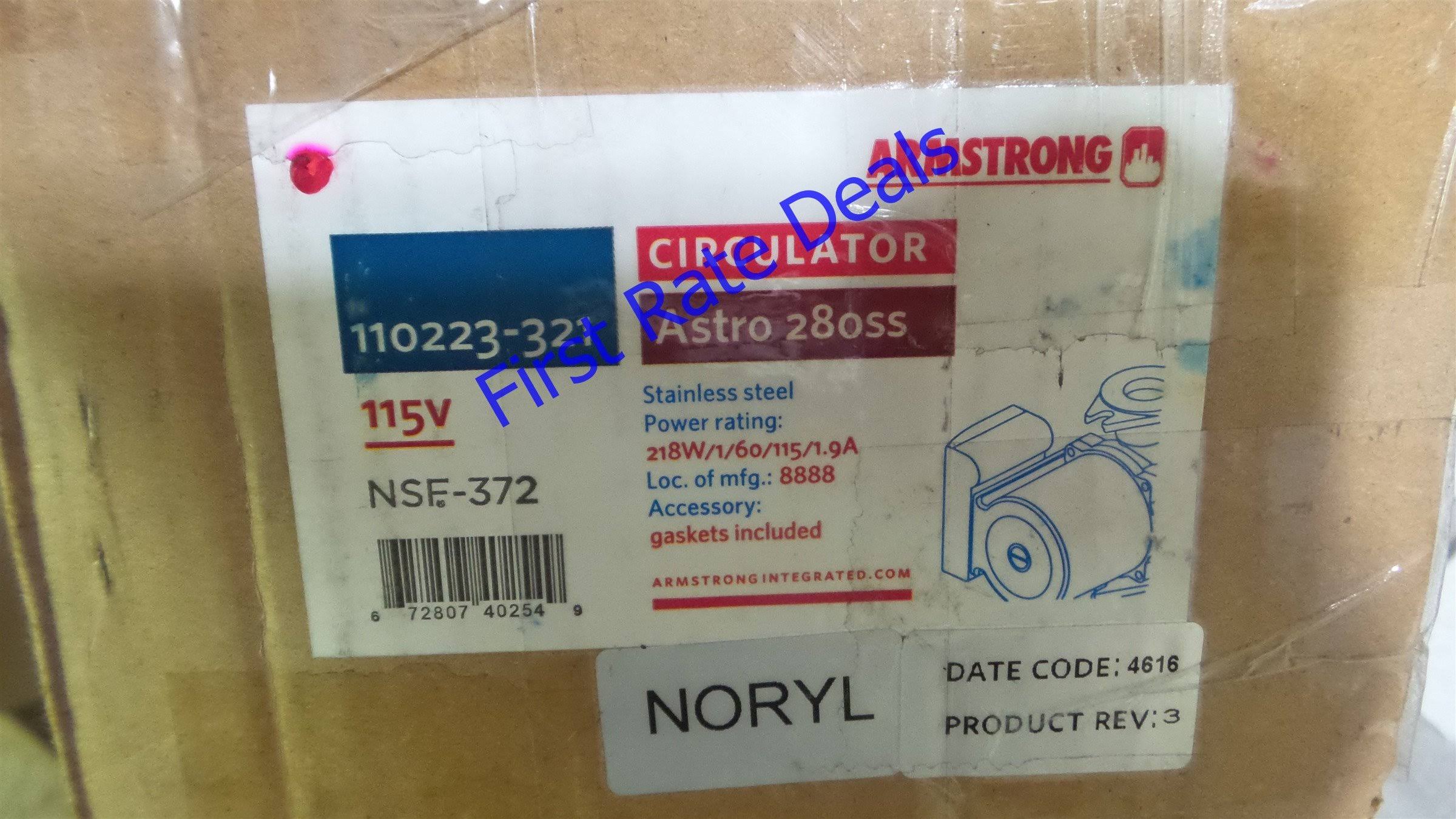 Armstrong Pumps Inc. Astro 280SS Circulator Pump,Open,115V,5/16 HP