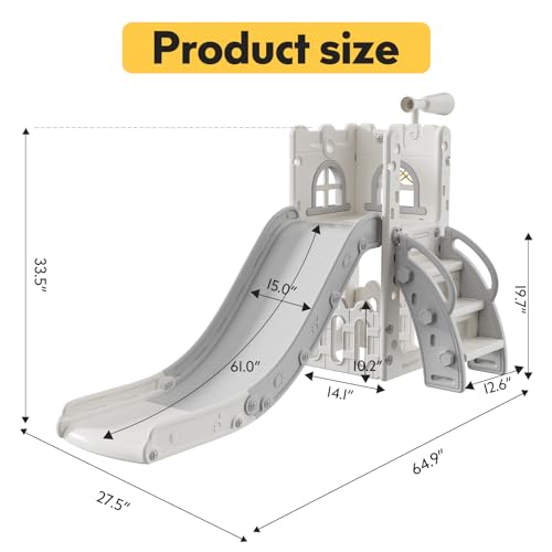 Toddler Slide,Kids Slide Playset for Toddler,Indoor Outdoor Slide Toddler Playset with Storage Space and Non-Slip Steps,Gifts for Boys and Girls 1-3 Years (Blue Yellow)