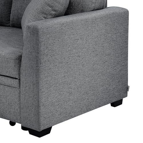 Oversized U-Shaped Sectional Sofa Couch Plush Corduroy Upholstered Modular Deep Seat Sofa&Couch Sectional W/Right Facing Chaise Lounge and 7 Toss Pillows for Home Apartment Living Room Furniture Sets