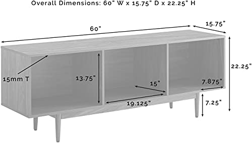 Crosley Furniture Liam Mid-Century Record Storage Console Cabinet, Large, Black
