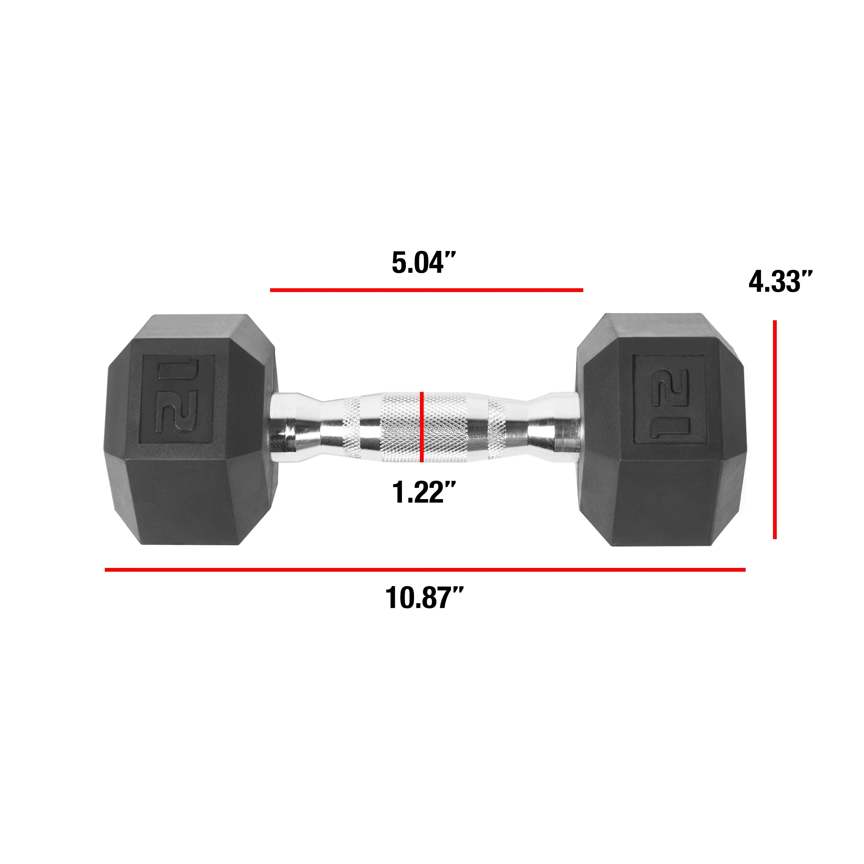 CAP Barbell, 20lb Coated Rubber Hex Dumbbell, Pair