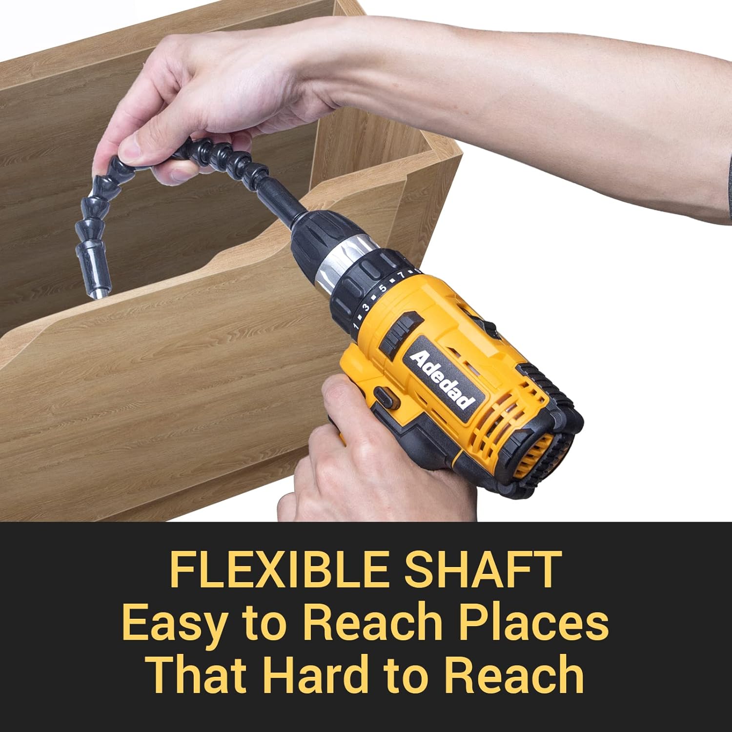 Adedad 12V Cordless Brushless Ratchet Wrench & Drill, 3/8" 40Ft-lbs Torque 400 RPM Ratchet Wrench & 21+1 Metal Drill with 2 Batteries Home Power Tool Set