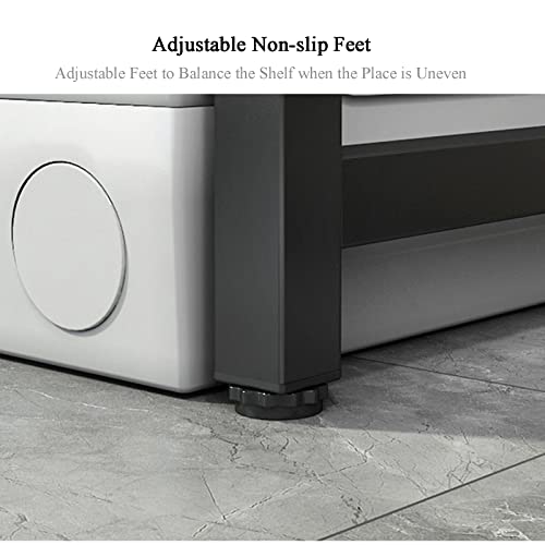 Laundry Space with Stackable Washer and Dryer Stand - 400KG Portable Rack for Over Washer Storage - Adjustable Front Load Kit