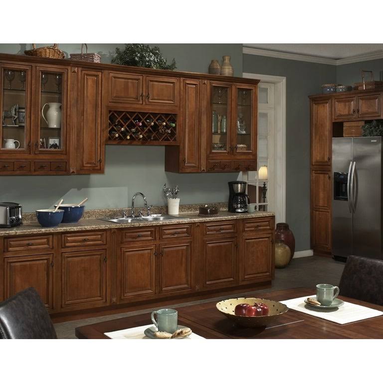 Sagehill Designs AHW2430DC Amherst 24x22 x 30x22 Diagonal Corner Kitchen Wall Cabine Burnt Cinnamon