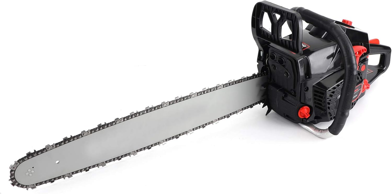 Topteng Gas Chainsaw 20 Inch, 62cc Bar Powered Engine 2 Cycle Gasoline Chainsaw Cutting Wood Gas Sawing Aluminum Crankcase Chain Saw