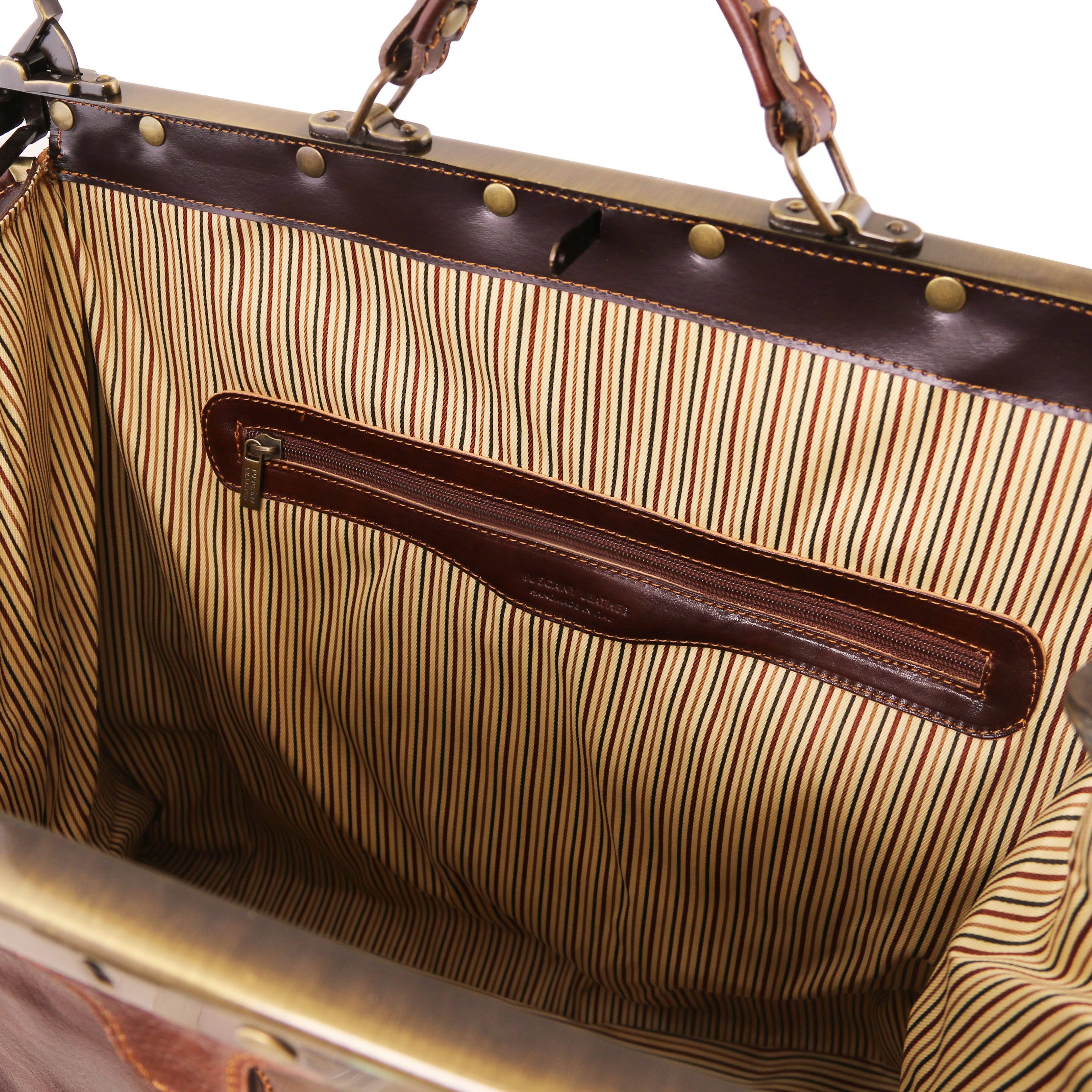 Madrid - Gladstone Leather Bag - Large Size - Brown