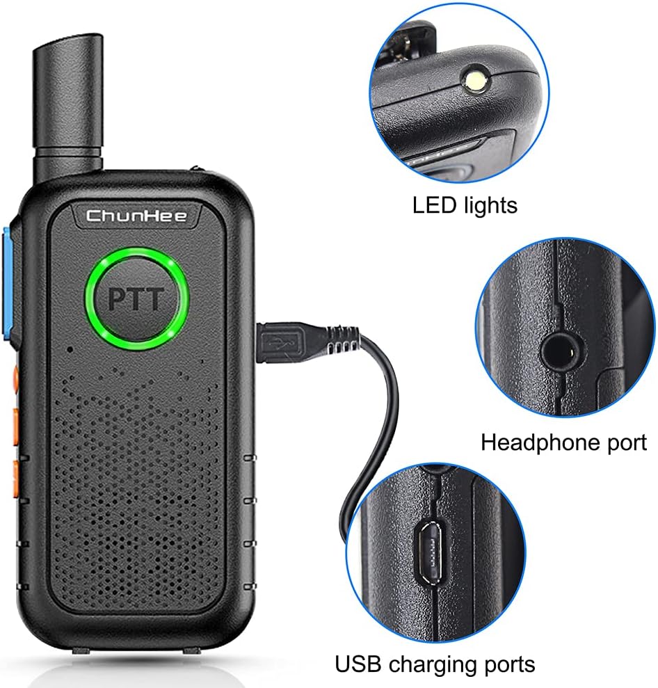 Chunhee Wireless Intercom System for Elderly/Kids, Home Intercom System Room to Room Communication, 1.5 Miles Long Range 16 Channel Intercom System for Office/Camping/Hiking/Vacation (2 Pack)
