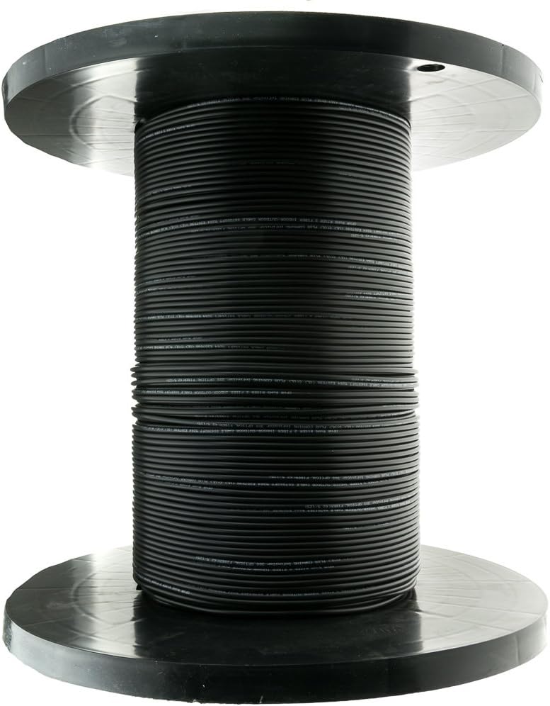6 Fiber Indoor/Outdoor Fiber Optic Cable, Multimode, 62.5/125 Micron, Black, Riser Rated, Spool, 1000 feet, CableWholesale