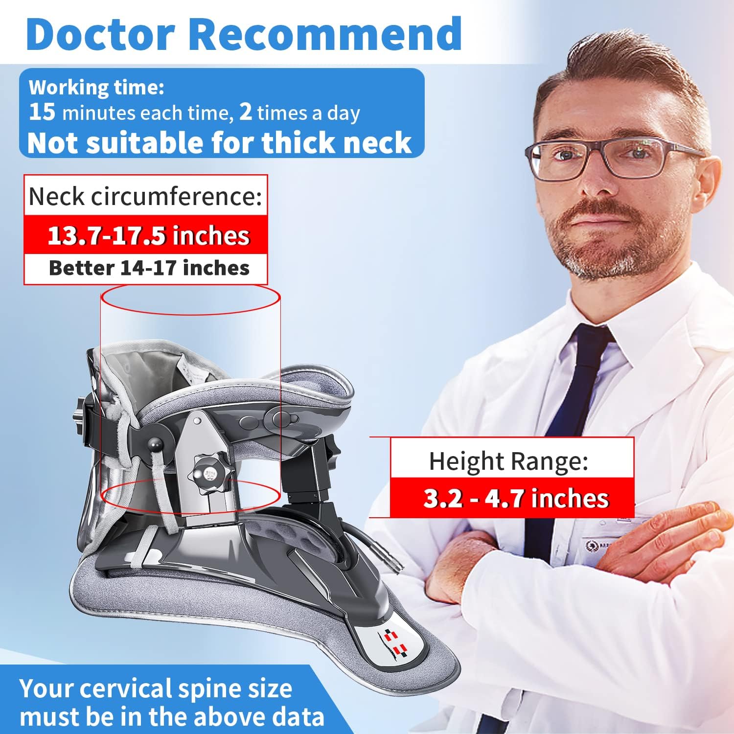 Cervical Neck Traction Device with 3 Power Traction + Airbag Support