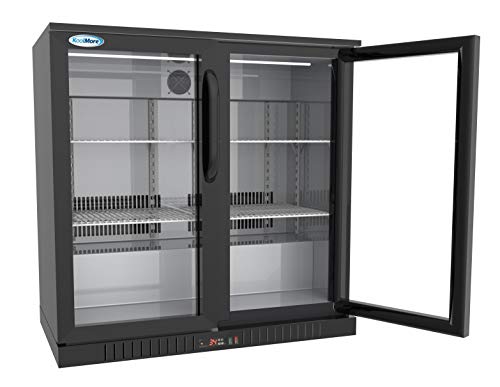 KoolMore Door Counter Height Back Bar Cooler - Glass Front Refrigerator with LED Lighting