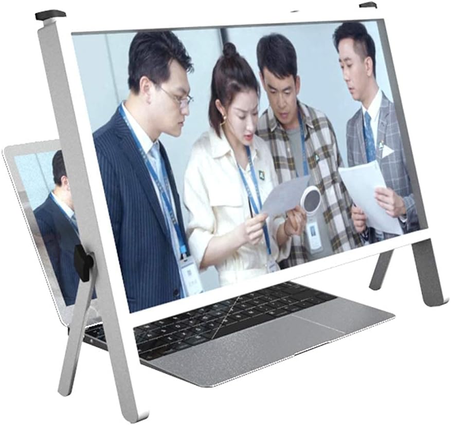 Laptop Screen Magnifier Protector Holder, Foldable Computer Laptop Phone Holder Stand Physical Magnifying Glass, Phone Screen Magnifiers Holder with Adjustable Angle Design ,B