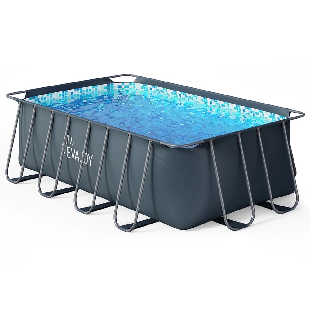 Evajoy 14' x 7' x 48 Rectangle Metal Frame Above Ground Swimming Pool