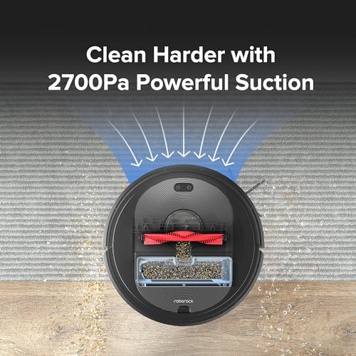 roborock Robot Vacuum with Strong 2700Pa Suction, Upgraded from S4 Max, LiDAR Navigation, Multi-Level Mapping, 180 mins Runtime, No-go Zones, Ideal for Carpets and Pet Hair (Renewed)